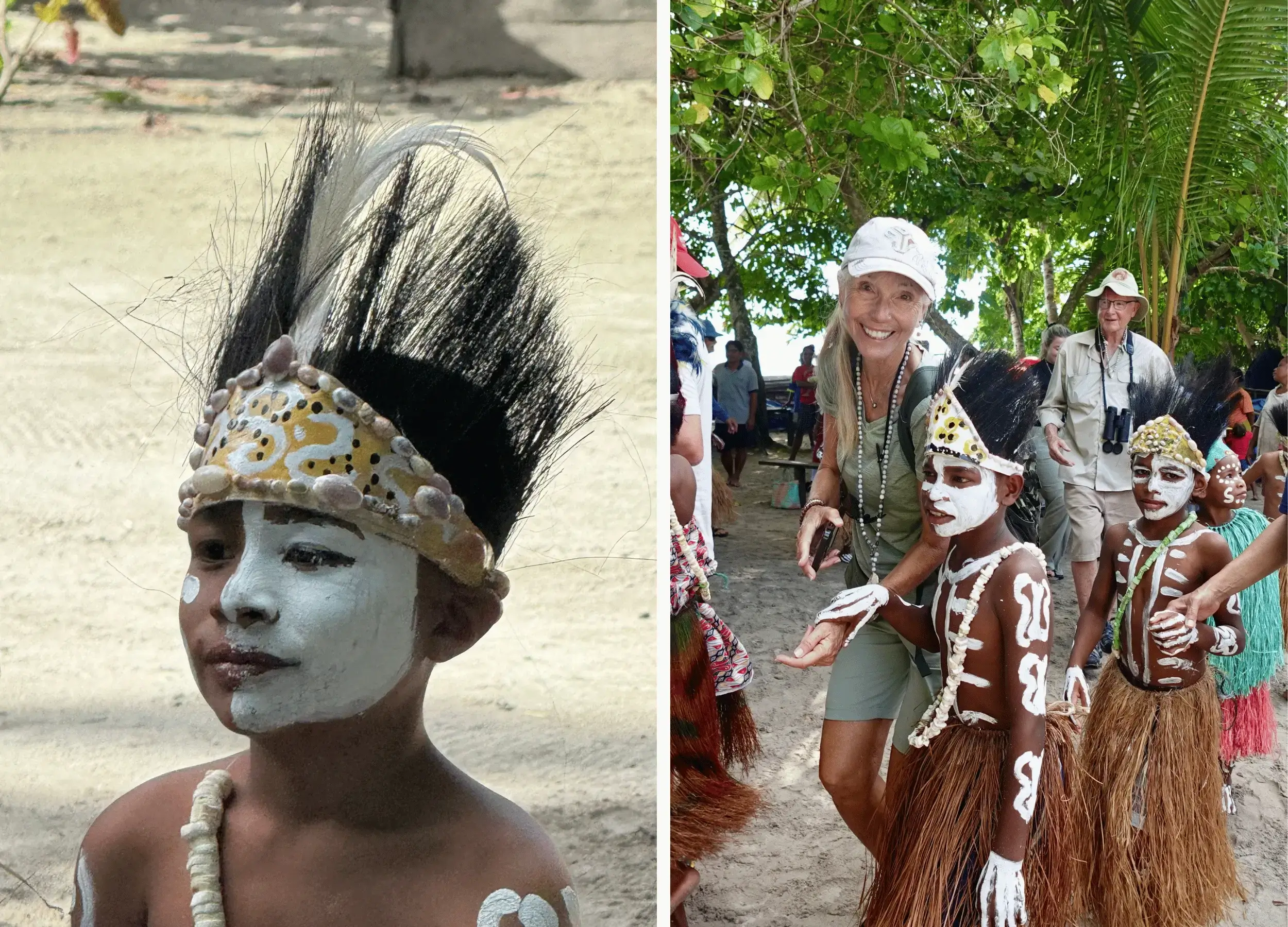 Jacki with local kids in Raja Ampat