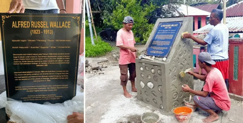 The Wallace plaque in Dodinga before installation